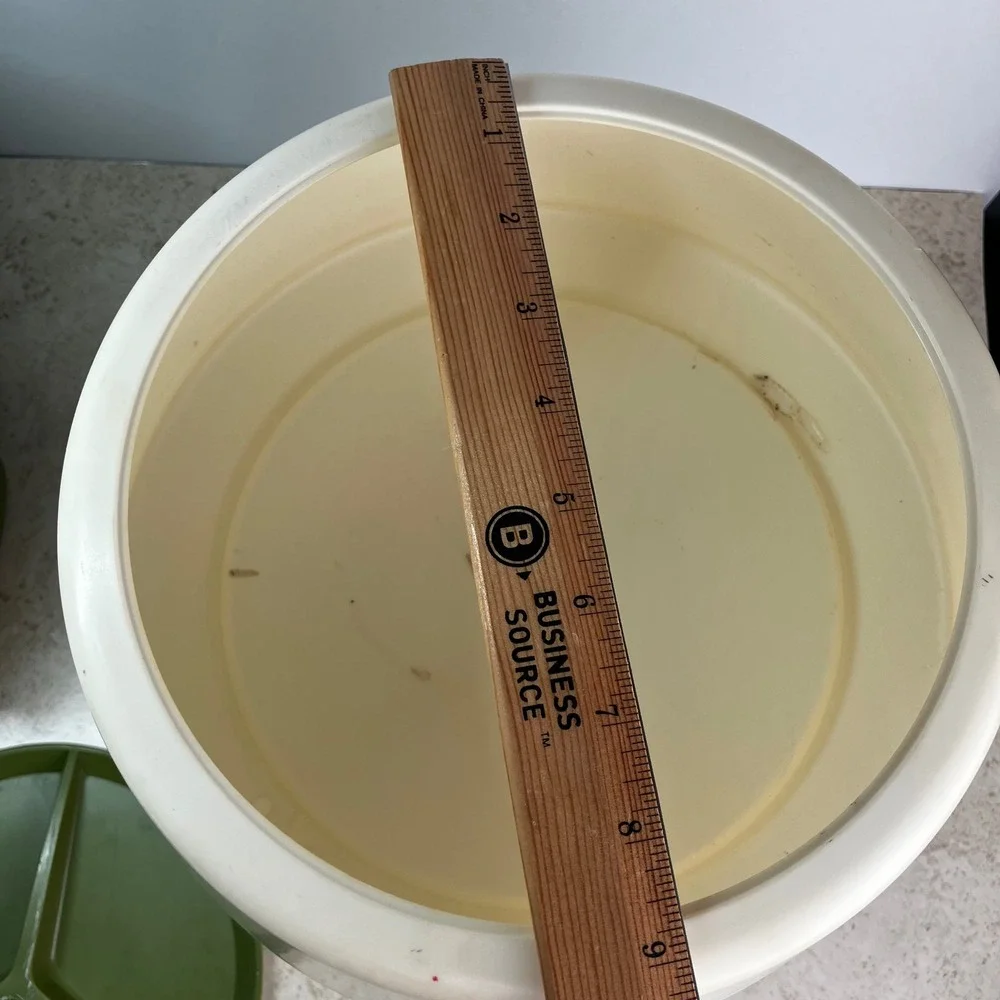 Rubbermaid Carousel Server Vintage Avocado Green Mod Flower Lazy Susan Kitchen